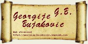 Georgije Bujaković vizit kartica
